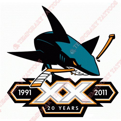 San Jose Sharks Customize Temporary Tattoos Stickers NO.315